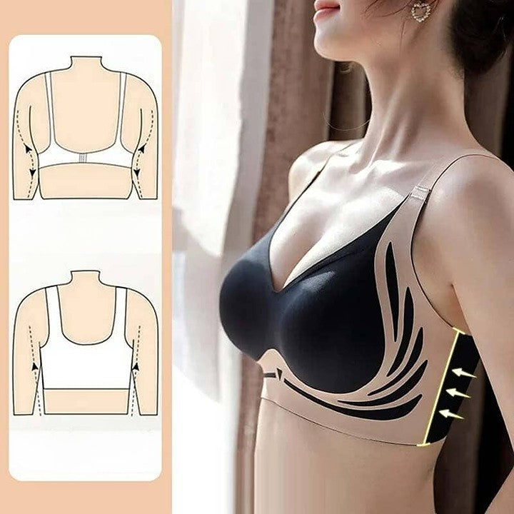 Soutien-gorge push-up sans fil liftant et anti-relâchement