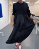 LonglineCasual™ - Langes schwarzes Kleid in A-Linie