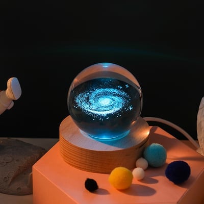 SuperCrystalBall - 3D Zonnestelsel Kristallen Bal Met LED Licht