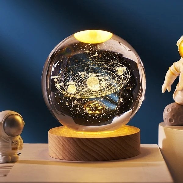 SuperCrystalBall - 3D Zonnestelsel Kristallen Bal Met LED Licht