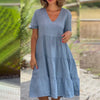 Marisha | Robe col V en coton et lin